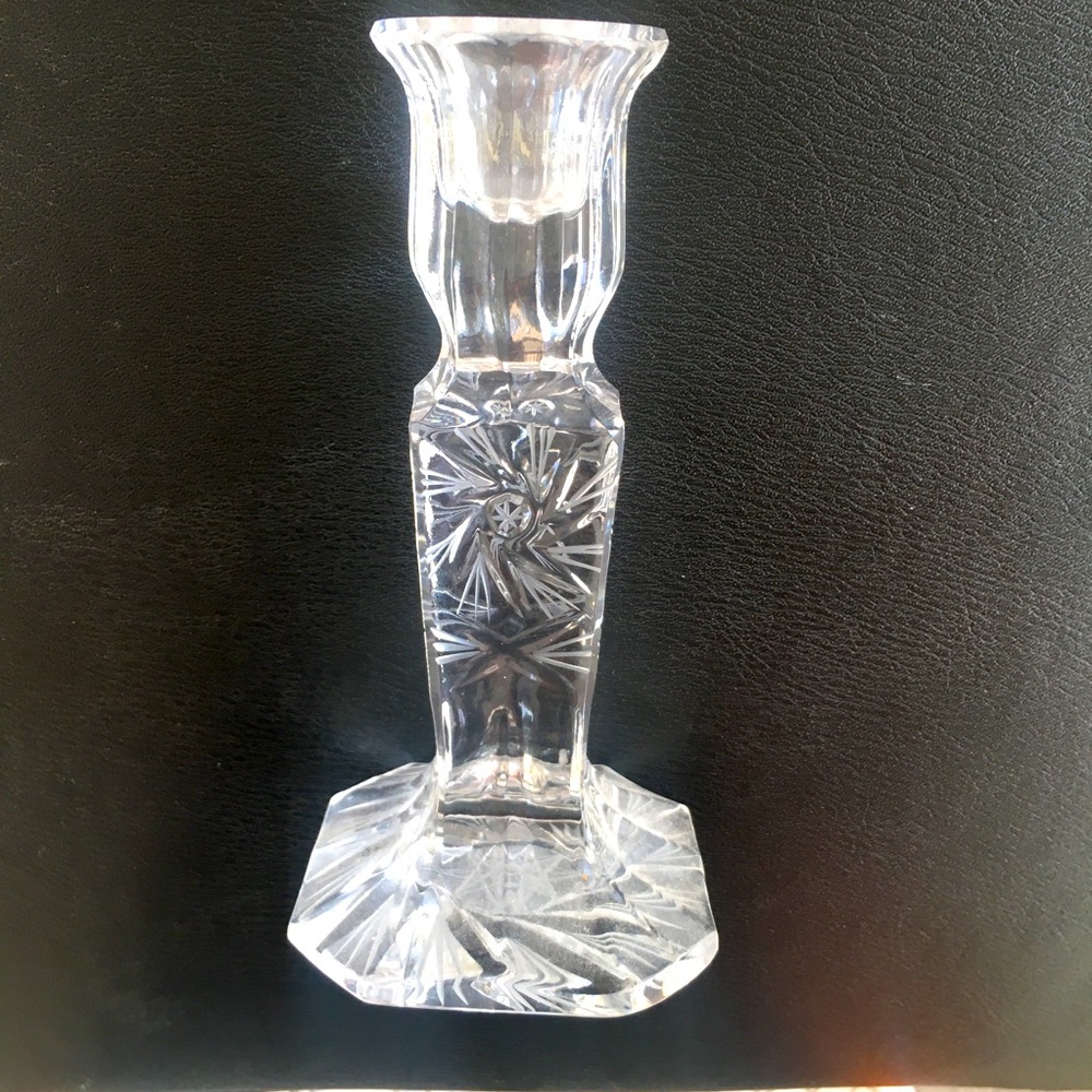 Crystal Candle Stick Holder 6" Clear Pillar Table Centerpiece